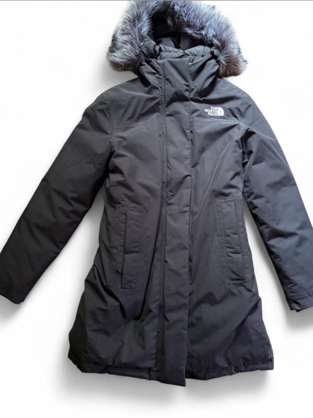 The North Face Women's Black Puffer Parka with Faux Fur Trim